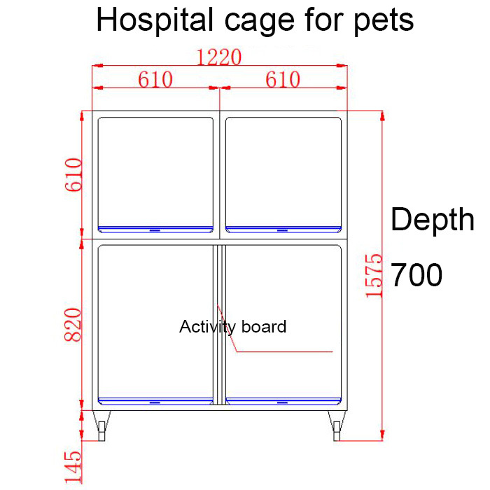 Veterinärhundebox mit Trennwand PLVC-A04