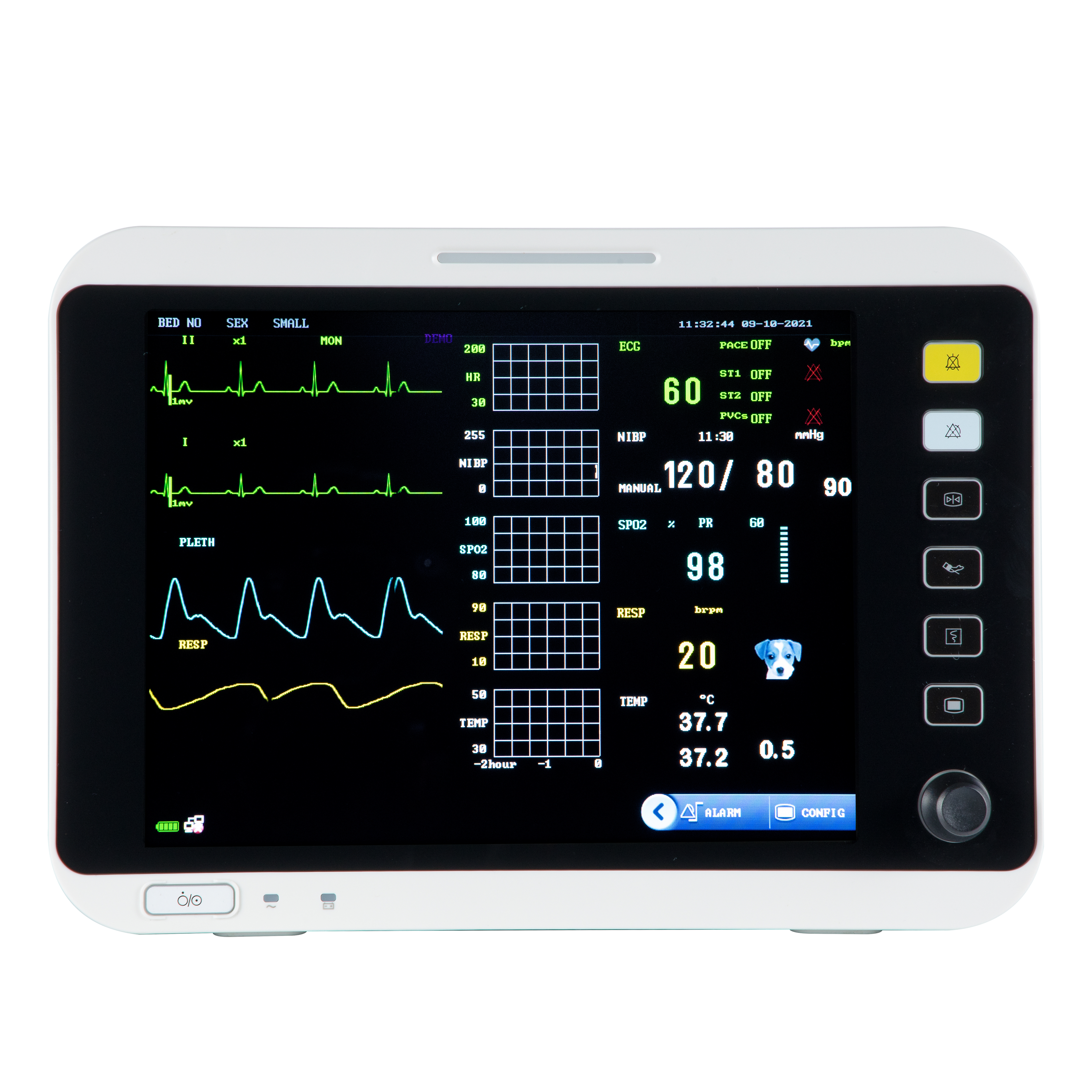 Tragbarer 12,1-Zoll-Veterinär-Multiparametermonitor VM12B