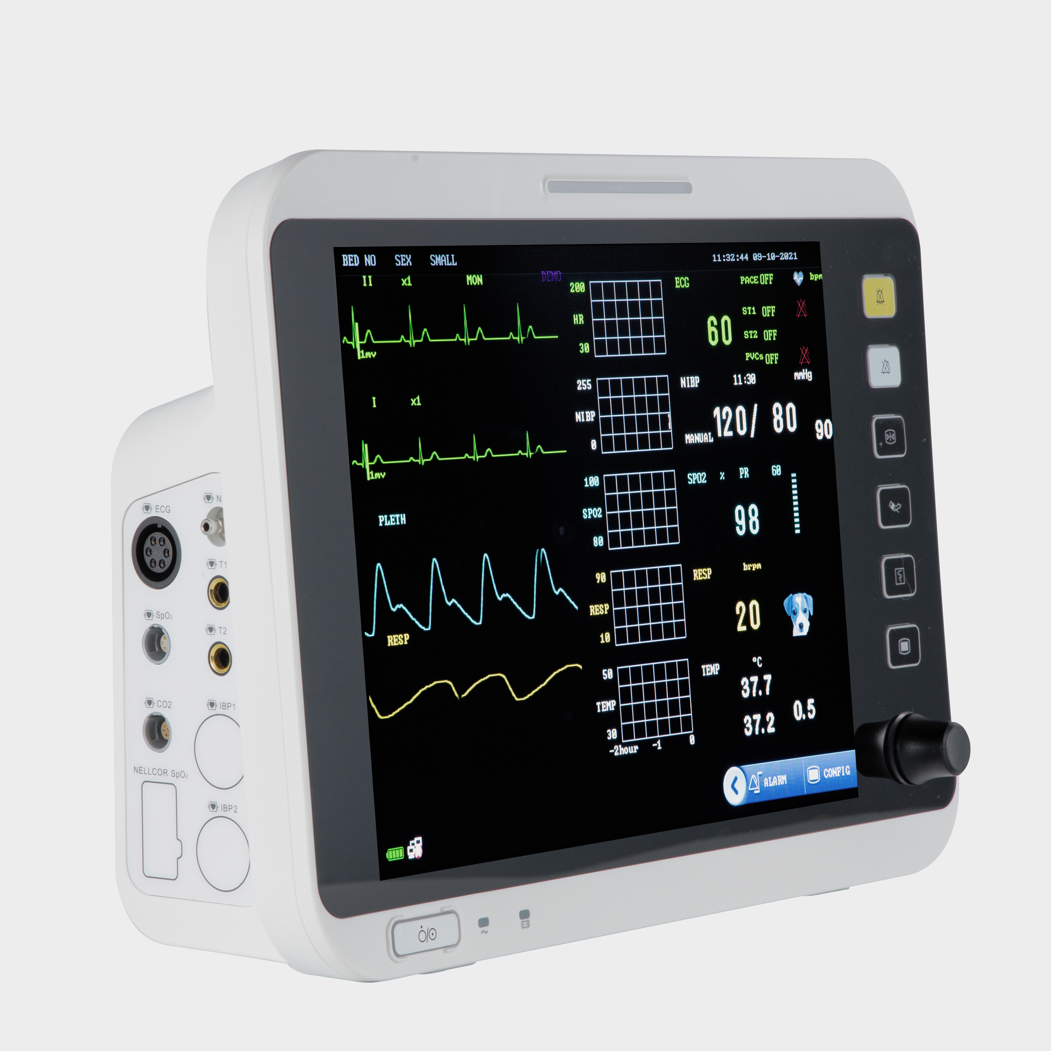 Tragbarer 12,1-Zoll-Veterinär-Multiparametermonitor VM12B